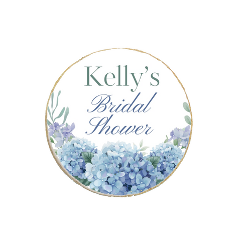 Bridal Shower Hydrangea Floral Custom Cookies