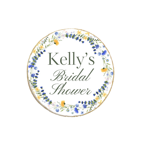 Bridal Shower Wildflower Themed Custom Cookies