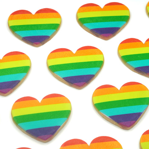 Rainbow Flag Heart Shaped Custom Cookies