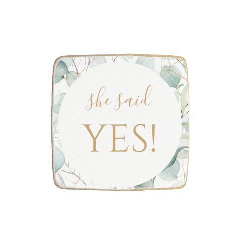 She Said Yes Greenery Cookies - Modern Bite