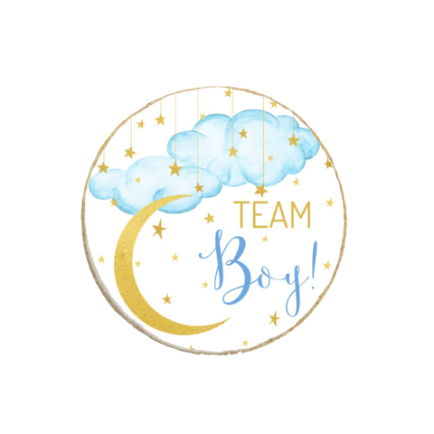 Boy or Girl Team Gender Reveal Round Cookies