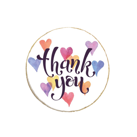 Heart "Thank You" Custom Appreciation Cookies