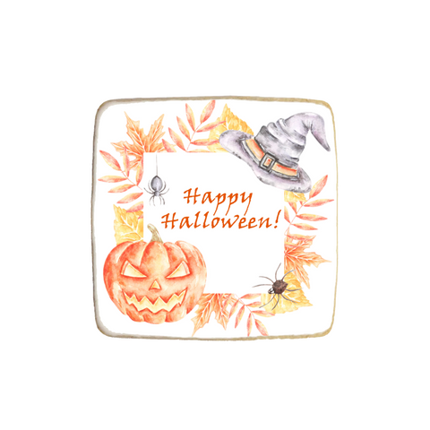 "Happy Halloween" Square Custom Cookies