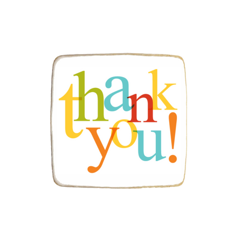Colorful "Thank You!" Custom Appreciation Cookies
