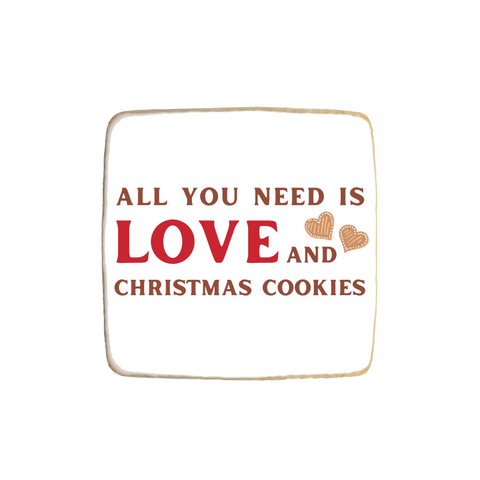 "Love and Cookies" Christmas Holiday Custom Cookies