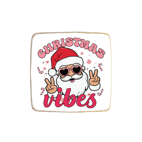 "Christmas Vibes" Holiday Custom Cookies