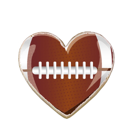 Football Heart Shaped Custom Cookies | Super Bowl
