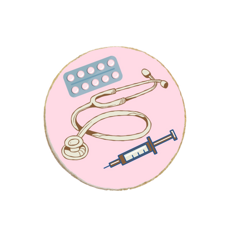 Nurse Pink Themed Graduation Custom Cookies