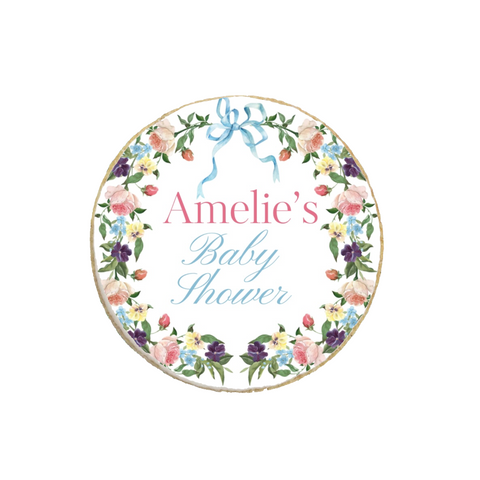 Vintage Floral Coquette Baby Shower Custom Cookies