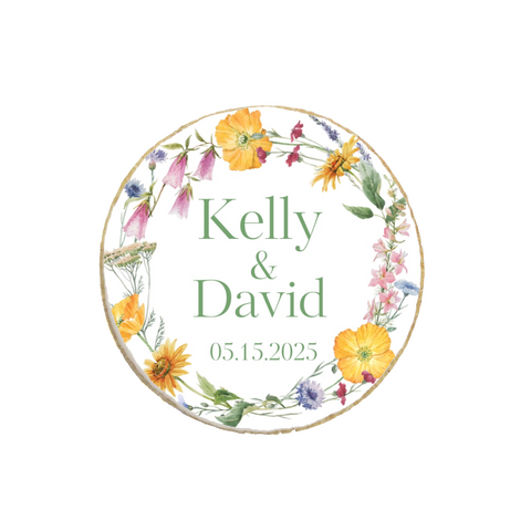 Wedding & Engagement Wildflower Custom Cookies