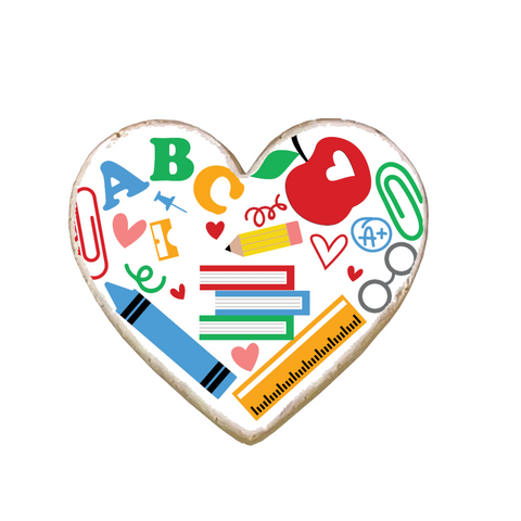 Teacher Appreciation Heart Shape Custom Cookies