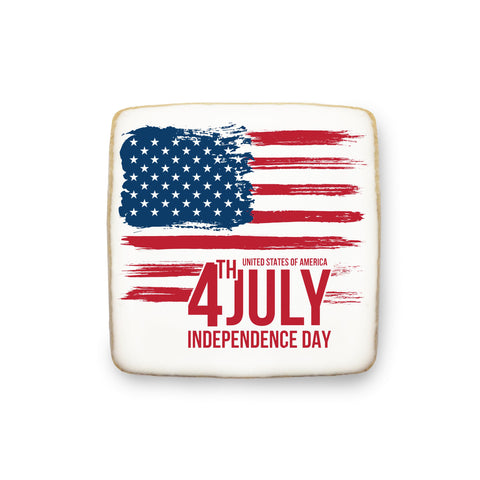 Square Independent Day Custom Cookies (Gift Box Available) - Modern Bite