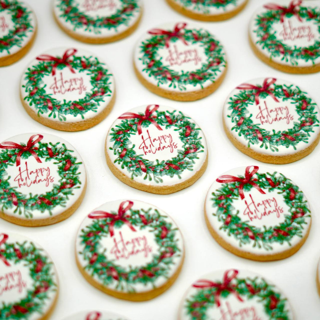 "Happy Holidays" Christmas & New Year Custom Cookies - Modern Bite