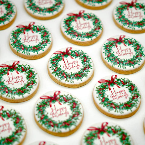 "Happy Holidays" Christmas & New Year Custom Cookies