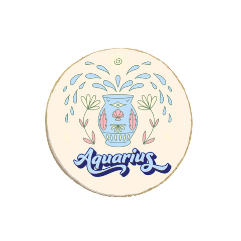 "Aquarius" Zodiac Themed Custom Cookies
