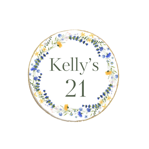 Birthday Wildflower Themed Custom Cookies