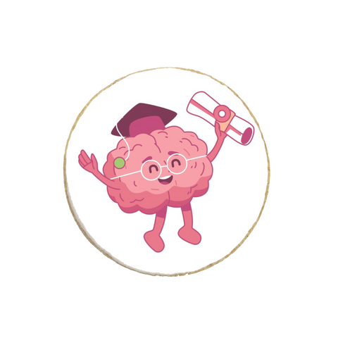 "Brain" Funny Graduation Custom Cookies