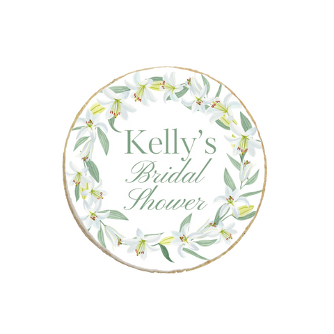 Bridal Shower Lily Floral Custom Cookies