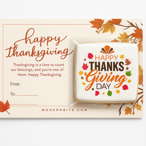 "Happy Thanksgiving Day" Thanksgiving Cookie Card