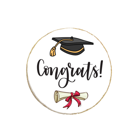 Congrats "Cap and Diploma" Graduation Custom Cookies - Modern Bite