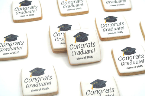 "Congrats Graduate" Class of 2025 Graduation Custom Cookies