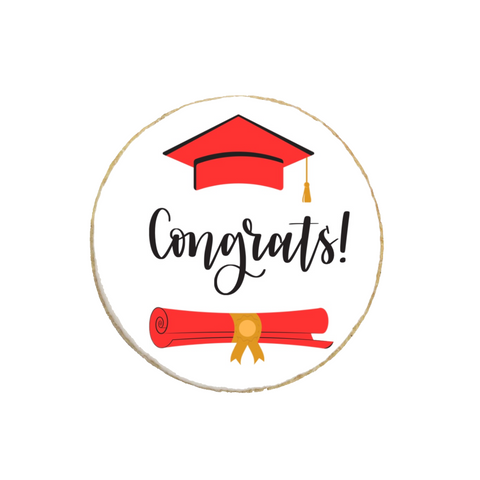 "Congrats!" Graduation Custom Cookies | Your School Color