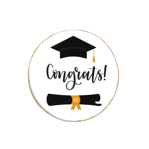 "Congrats!" Graduation Custom Cookies | Your School Color