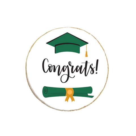 "Congrats!" Graduation Custom Cookies | Your School Color