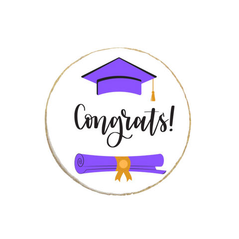 "Congrats!" Graduation Custom Cookies | Your School Color