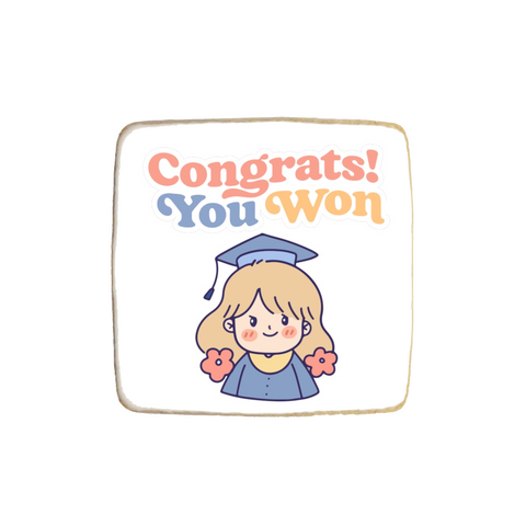 "Congrats You Won" Boy or Girl Graduation Custom Cookies