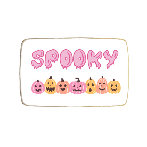 “Spooky” Halloween Rectangular Custom Cookies