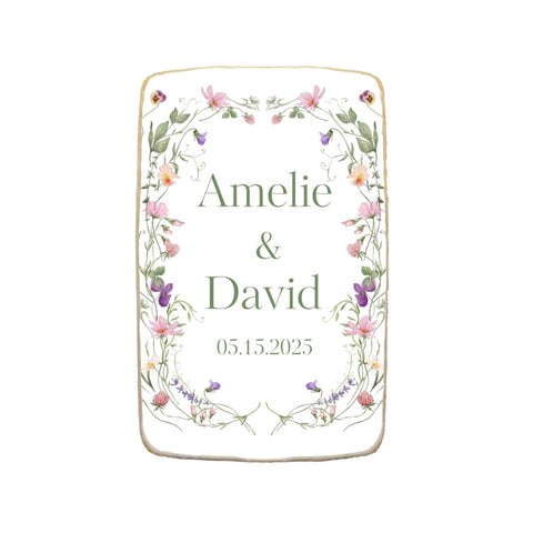 Floral Garden Themed Wedding & Engagement Custom Cookies