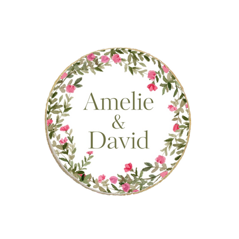 Floral Rose Themed Wedding & Engagement Custom Cookies