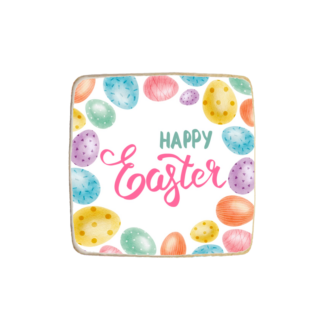 Happy Easter Eggs Design Custom Cookies - Modern Bite