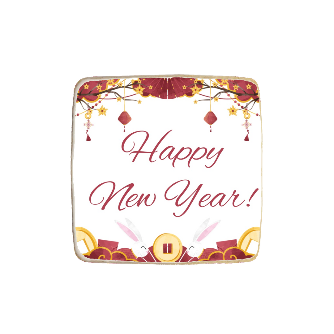 “Happy New Year” Chinese New Year Custom Cookies - Modern Bite