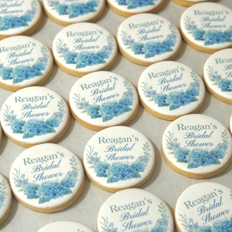 Bridal Shower Hydrangea Floral Custom Cookies