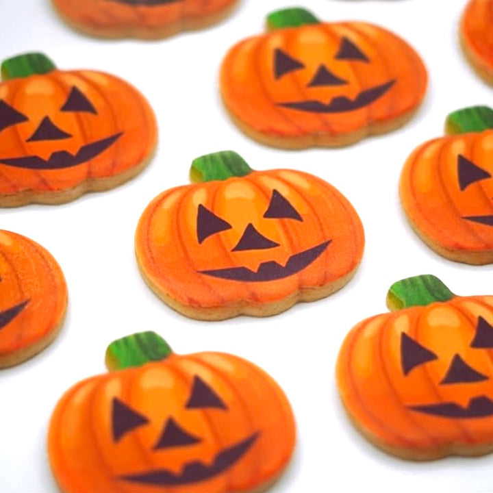 Pumpkin Shaped Custom Cookies - Modern Bite