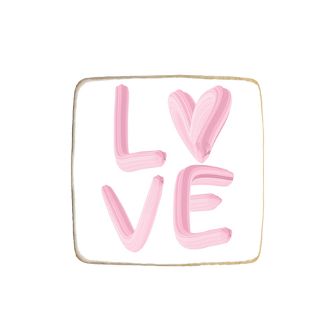 “Love” Valentine’s Day Custom Square Cookies