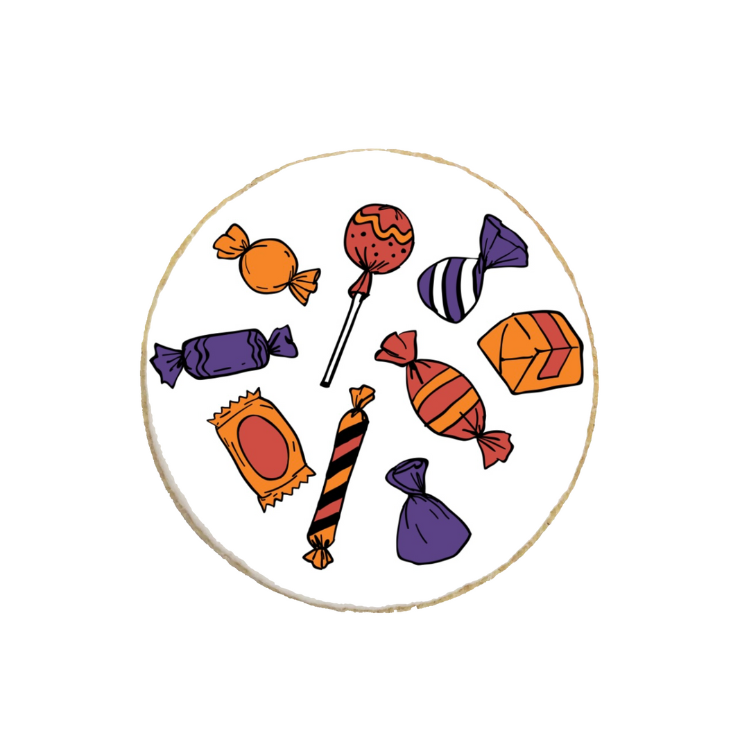 Halloween “Candies” Round Custom Cookies - Modern Bite