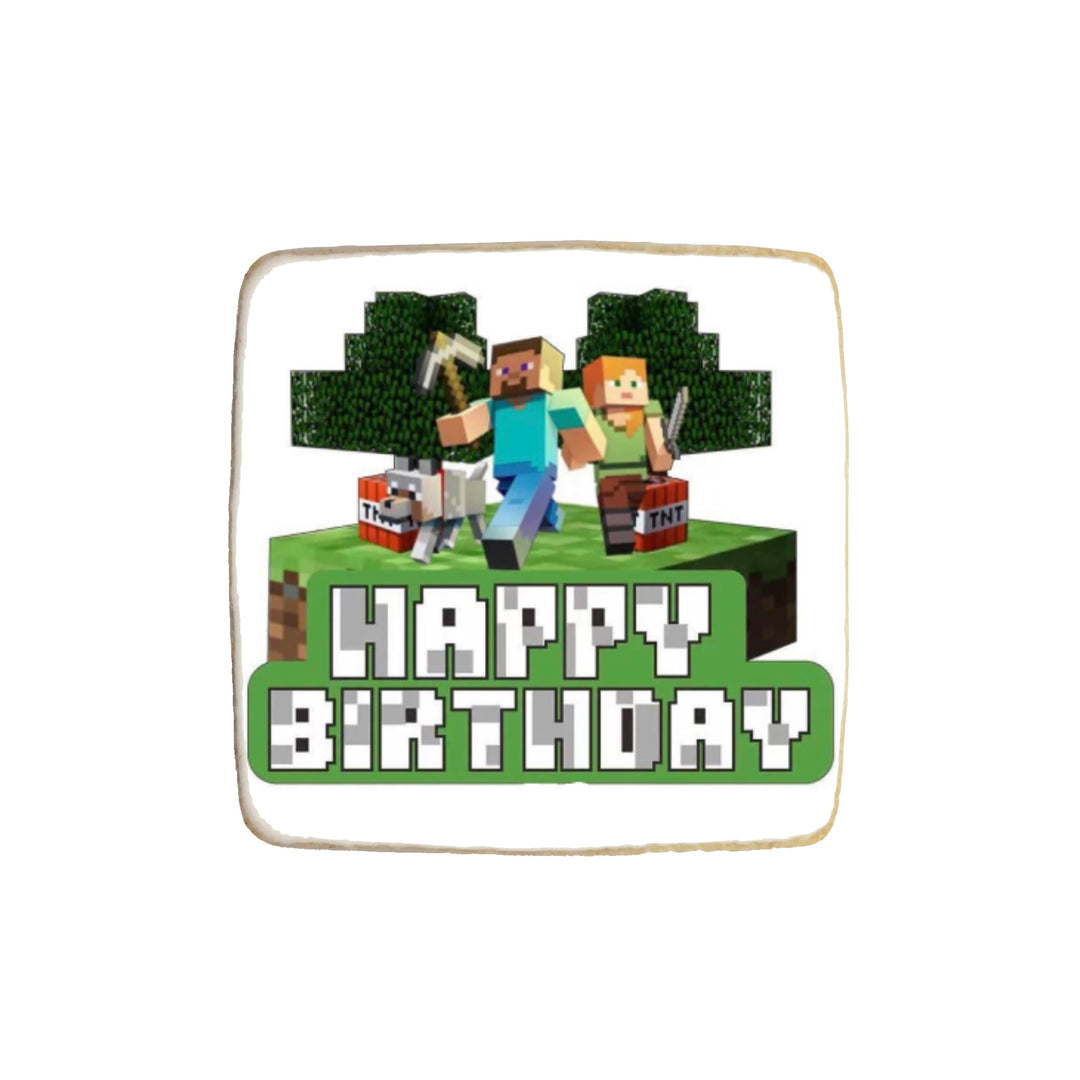 Minecraft Birthday Custom Cookies - Modern Bite