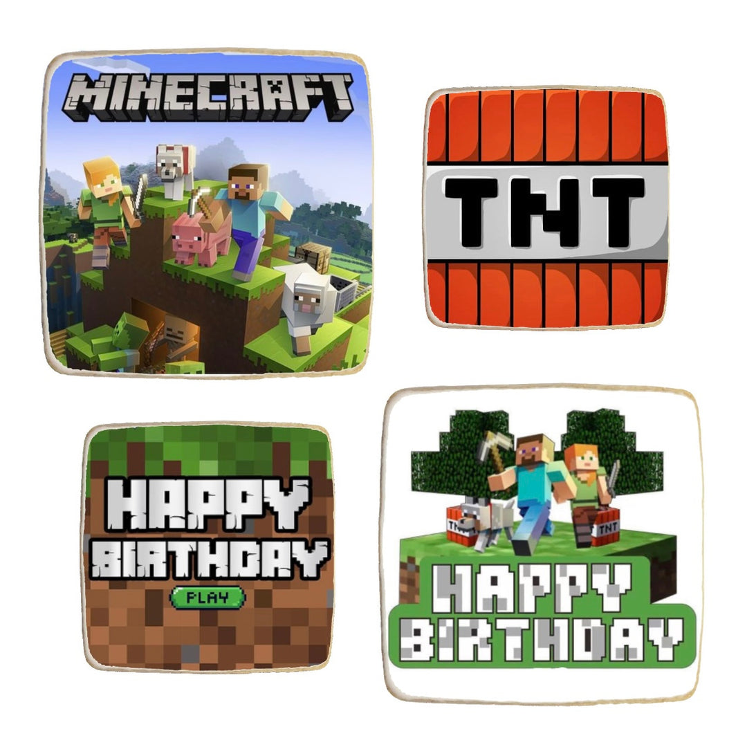 Minecraft Birthday Custom Cookies - Modern Bite