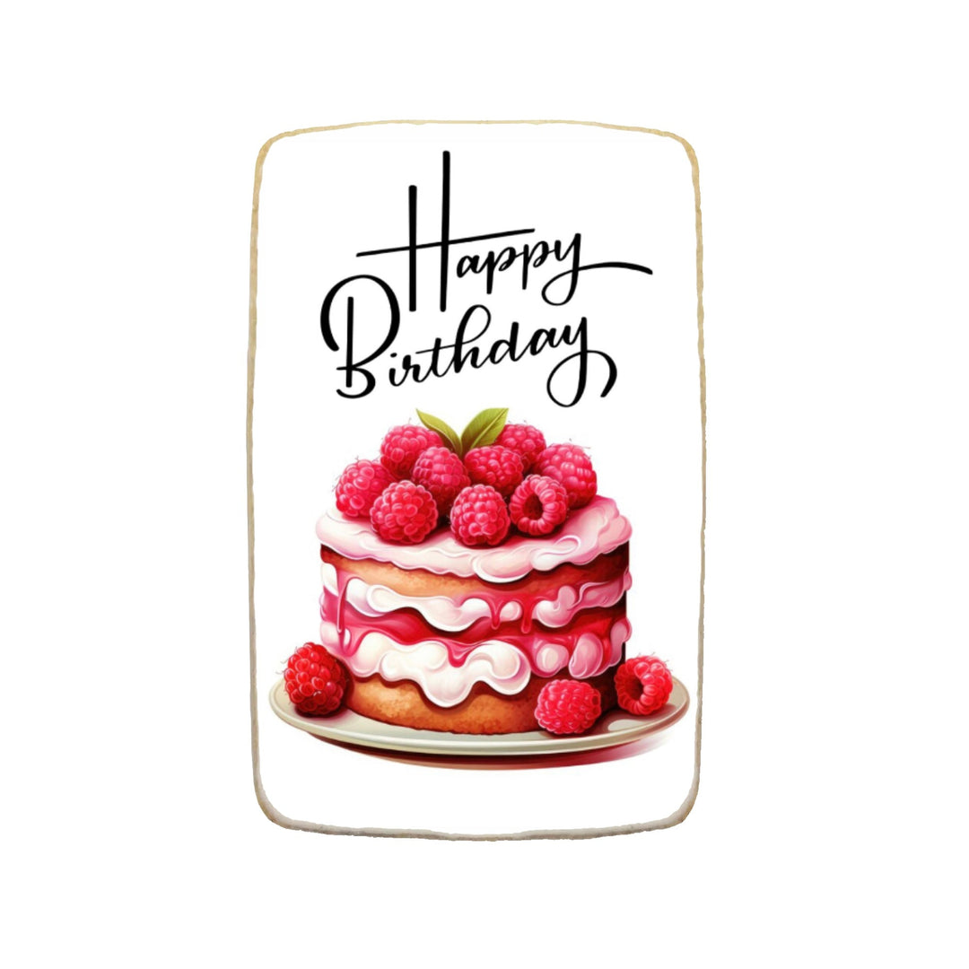 “Raspberry Cake” Design Birthday Custom Cookies