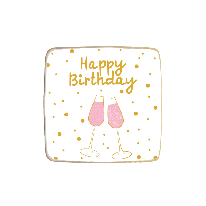 “Bubbly Happy Birthday” Custom Cookies