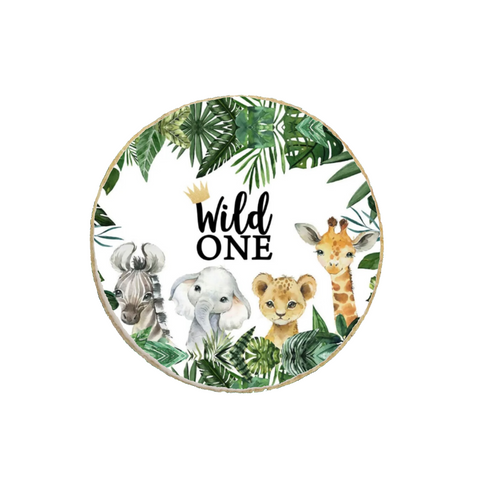 Safari Wild One Birthday Custom Cookies