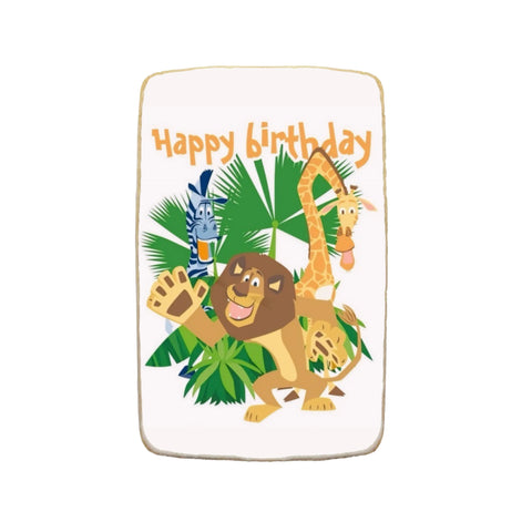 Madagascar “Happy Birthday!” Custom Cookies