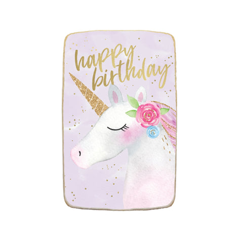 Unicorn Happy Birthday Custom Cookies