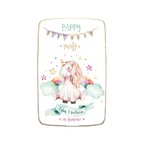 Unicorn Happy Birthday Custom Cookies