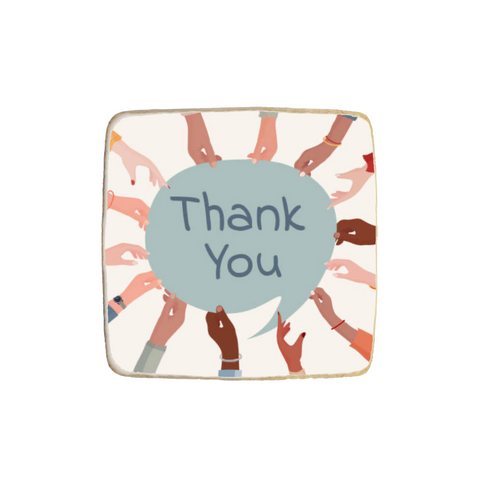 Square "Thank You" Custom Appreciation Cookies