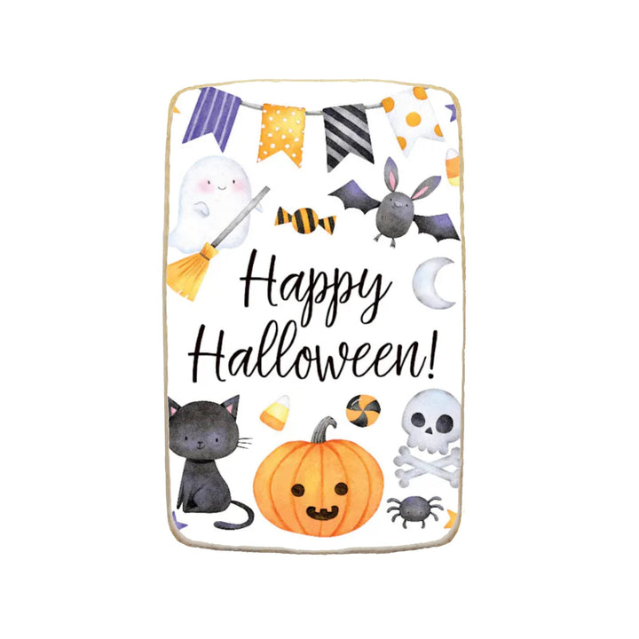 "Happy Halloween" Rectangular Custom Cookies