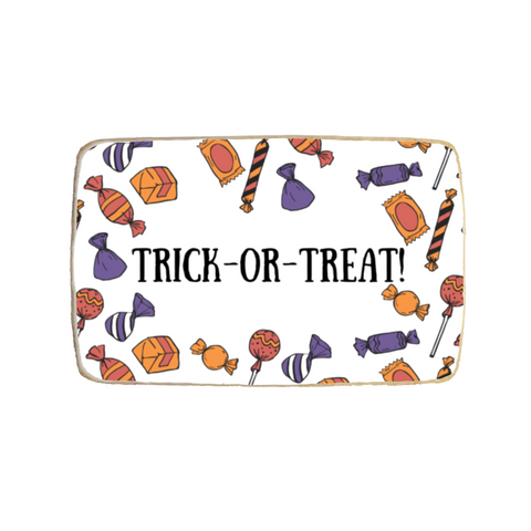 "Trick or Treat" Halloween Rectangular Custom Cookies